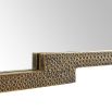 Striking mirror was brass finish frame in geometric silhouette