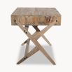 Stunning wooden side table with storage shelf