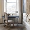 Gorgeous desk with glass panel details and one drawer