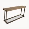 chic console table crafted from wood and iron