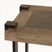 chic console table crafted from wood and iron