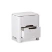 Vitros Bedside Table – White Oak & Antique Brushed Brass