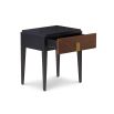 Beverly Bedside Table – Brown Wood & Hammered Brass