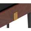 Beverly Bedside Table – Brown Wood & Hammered Brass