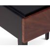 Beverly Bedside Table – Brown Wood & Hammered Brass