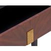 Beverly Bedside Table – Brown Wood & Hammered Brass