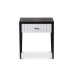 Malibu Bedside Table 1 Drawer – Black & White