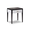 Malibu Bedside Table 1 Drawer – Black & White