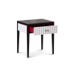 Malibu Bedside Table 1 Drawer – Black & White