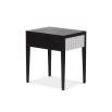Malibu Bedside Table 1 Drawer – Black & White