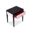 Malibu Bedside Table 1 Drawer – Black & White