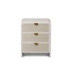 Venice Bedside Table – Cloud White & Brushed Brass