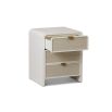 Venice Bedside Table – Cloud White & Brushed Brass