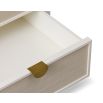 Venice Bedside Table – Cloud White & Brushed Brass