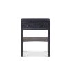 Toronto Bedside Table – Black Ceruse Oak & Brass