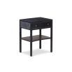 Toronto Bedside Table – Black Ceruse Oak & Brass