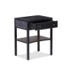 Toronto Bedside Table – Black Ceruse Oak & Brass