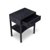 Toronto Bedside Table – Black Ceruse Oak & Brass