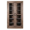Large wooden cabinet with glass fronted doors