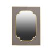 Sophisticated wall mirror with grey frame and gold accents