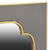 Sophisticated wall mirror with grey frame and gold accents