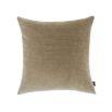 A luxurious taupe coloured cushion with a soft velvet finish 