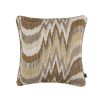 A charmingly quirky cushion in a straw like colour with a decorative weave of chunky yarns