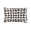 A sophisticated and stylish cushion with a rectangular shape and houndstooth design