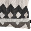 Tapestry woven cushion featuring a playful geometric design