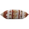 Woven cushion with playful display of geometric design 