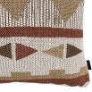 Woven cushion with playful display of geometric design 