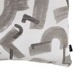 Cartoon geometric printed taupe cushion 
