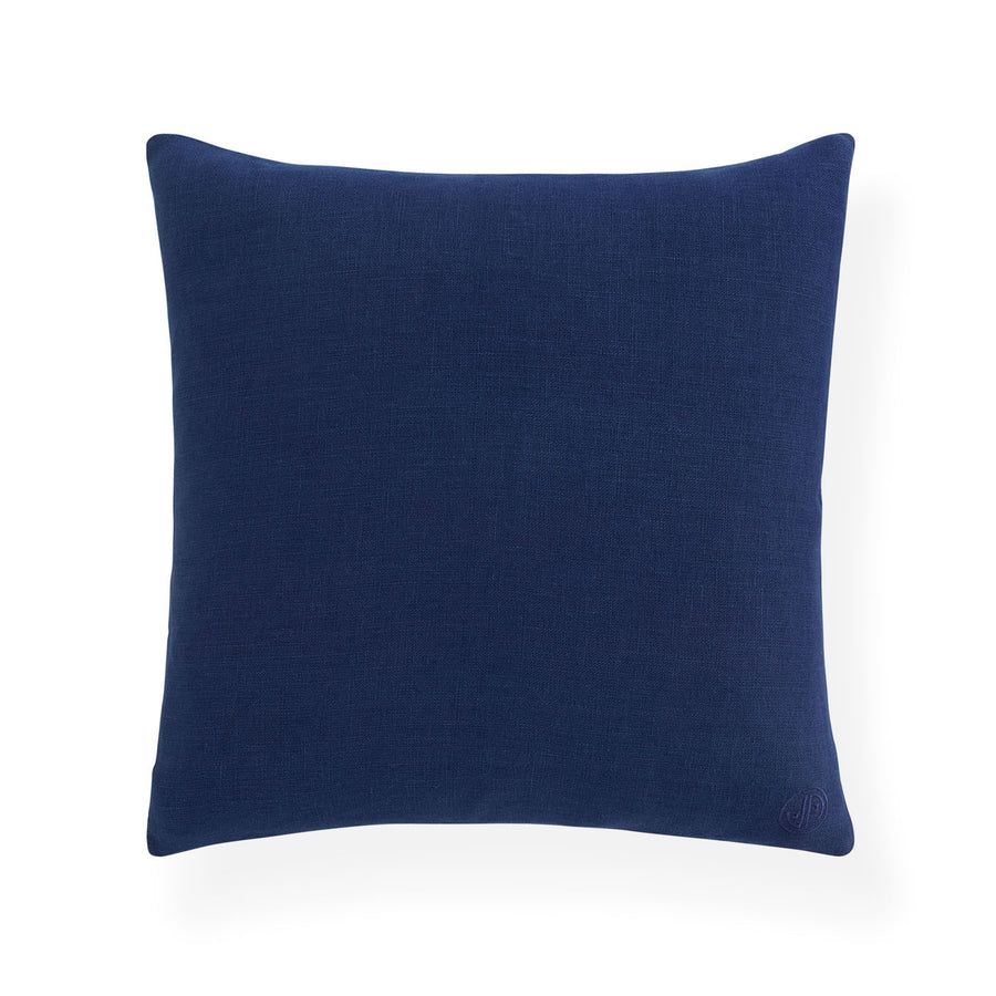 Square multicoloured cushion with geometric artwork