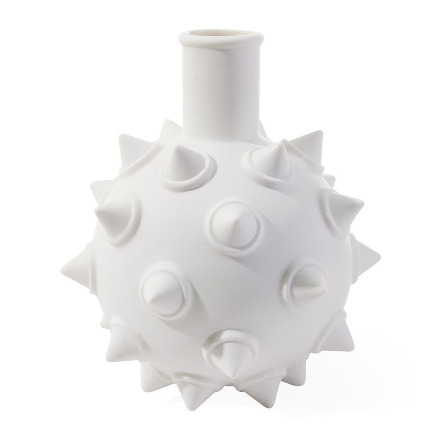 White porcelain vase with stud design
