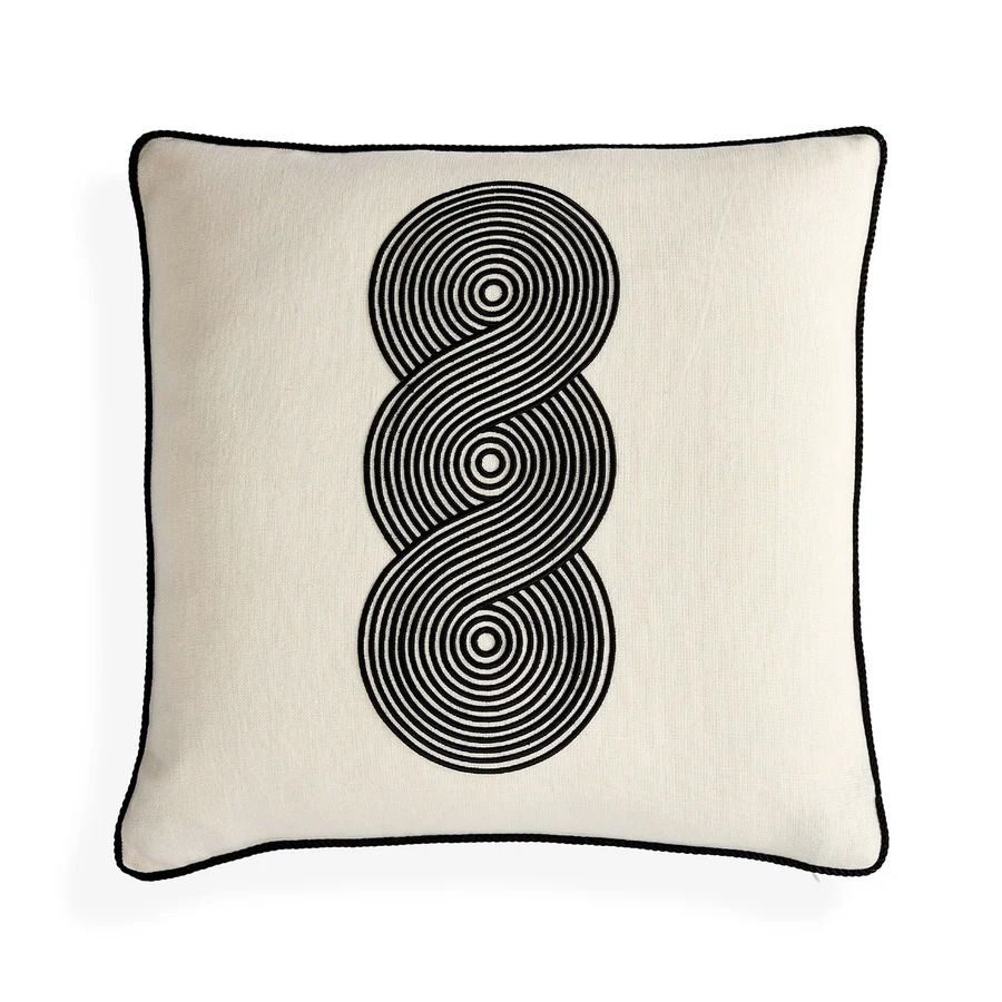 Pompidou B&W Loops Circles Cushion