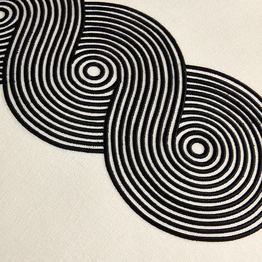 Pompidou B&W Loops Circles Cushion