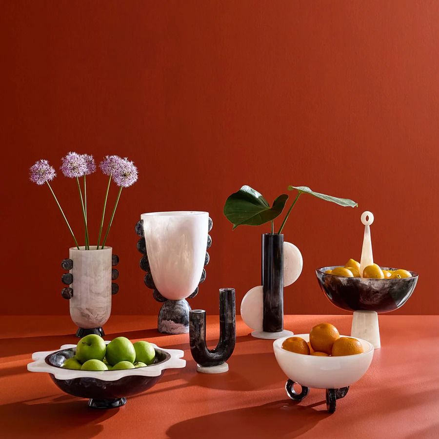 Como Black & White Double Tube Vase