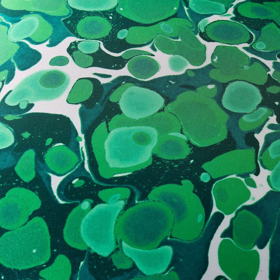 Marbleized Green Silk Cushion