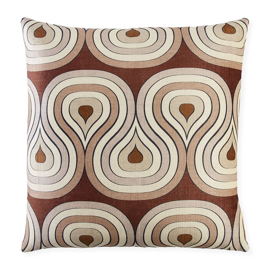 Cushion with shades of brown abstract artwork