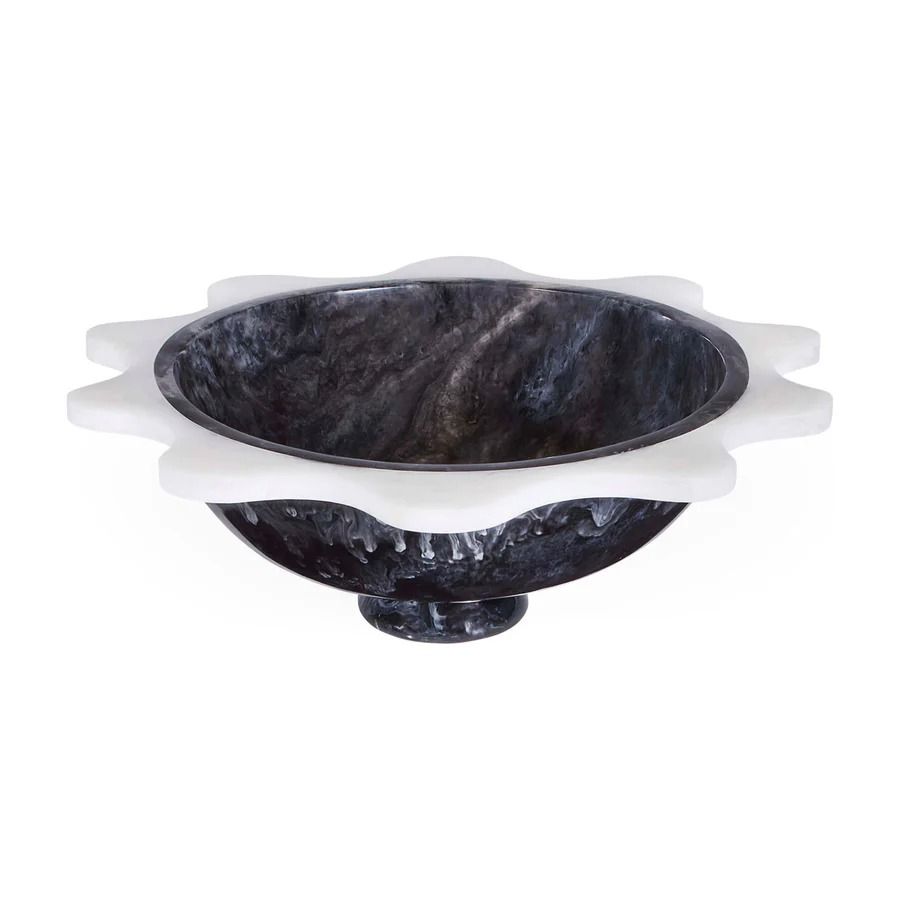 Como Black & White Ripple Bowl