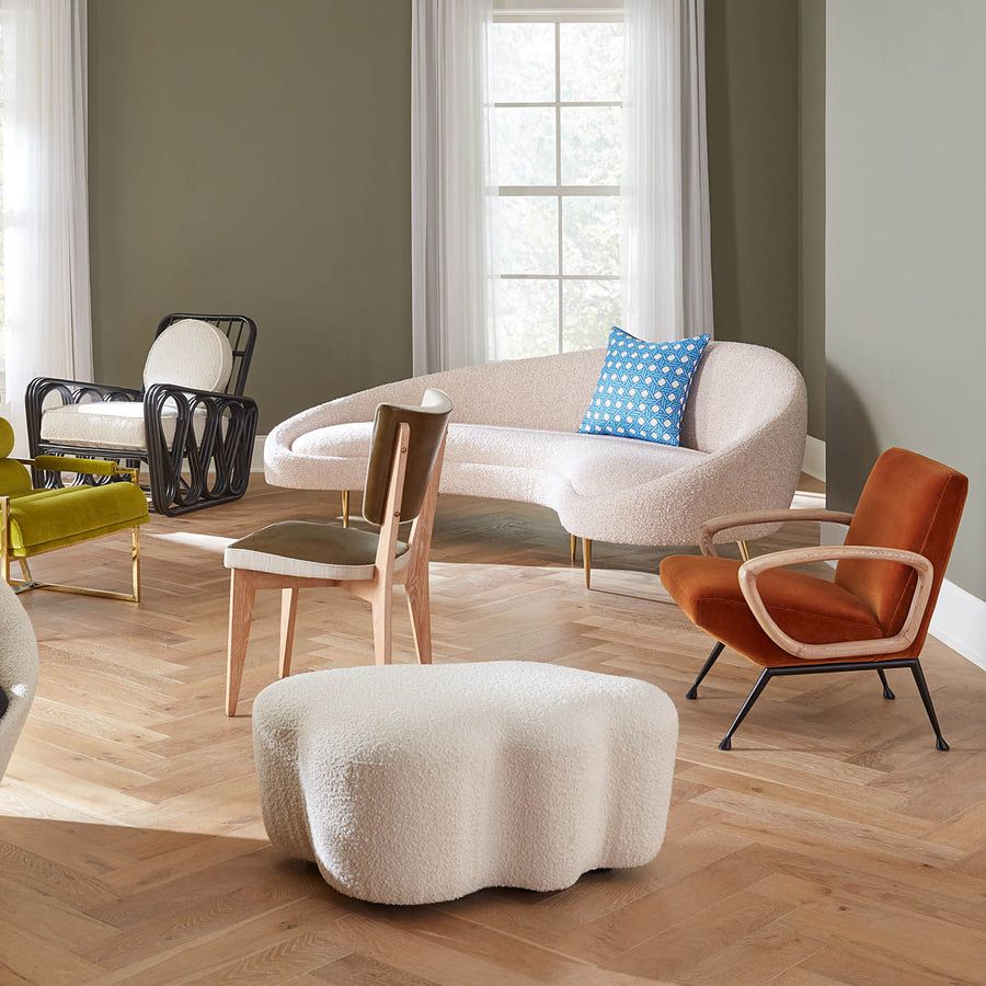Soft ivory cloud shaped ottoman