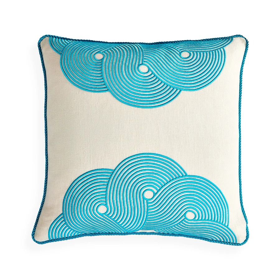 Pompidou Half Circles Pillow - Aqua