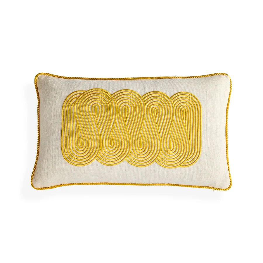 Add a pop of color to your space with the Pompidou Path Cushion in vibrant yellow. Perfect for comfort and style in any room!