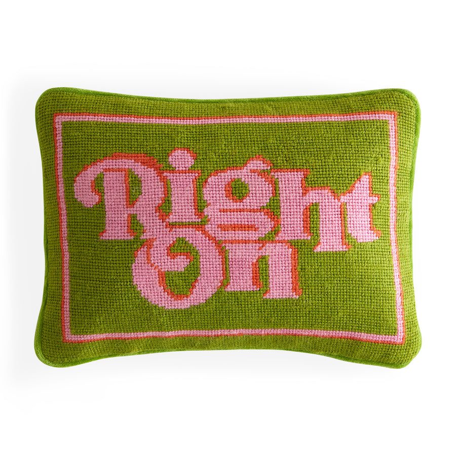 Right On Needlepoint Cushion