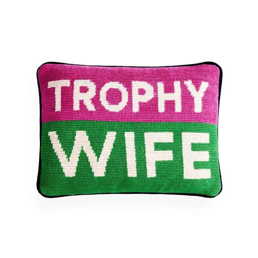 Trophy Wife Needlepoint Cushion
