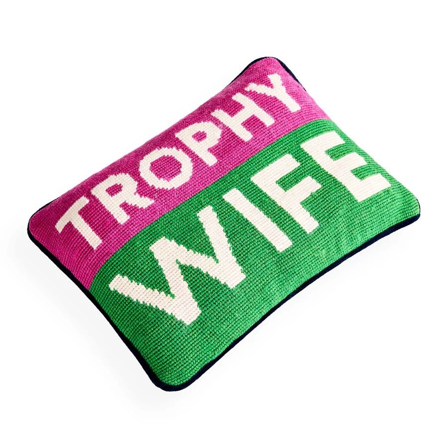 Trophy Wife Needlepoint Cushion