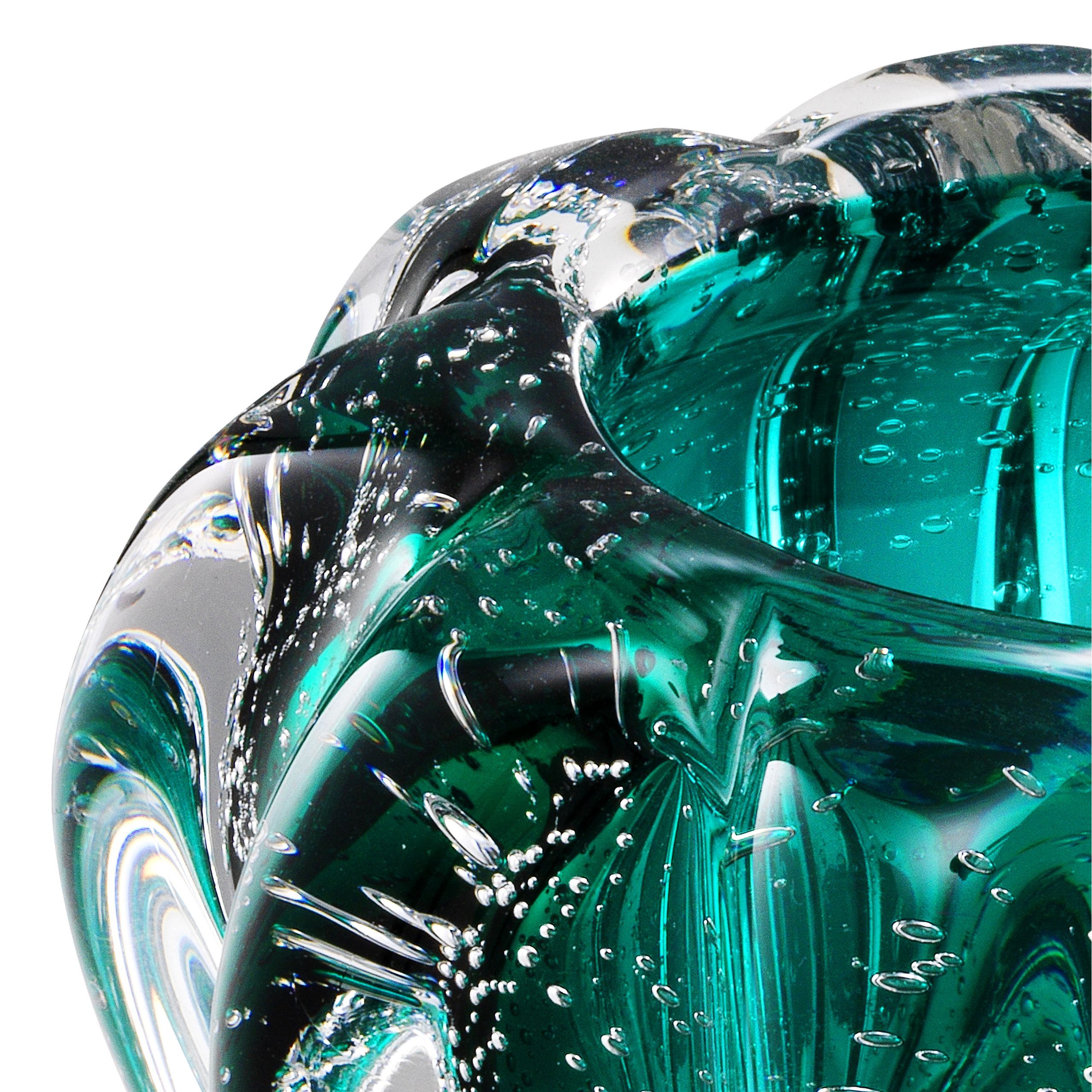 turquoise handblown glass bowl