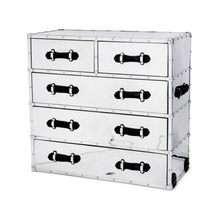 Stunning industrial-inspired aluminium chest of drawers
