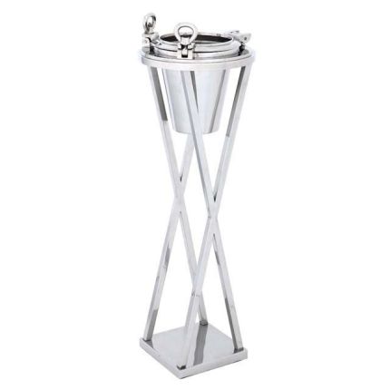 Tall nickel porthole wine-cooler 
