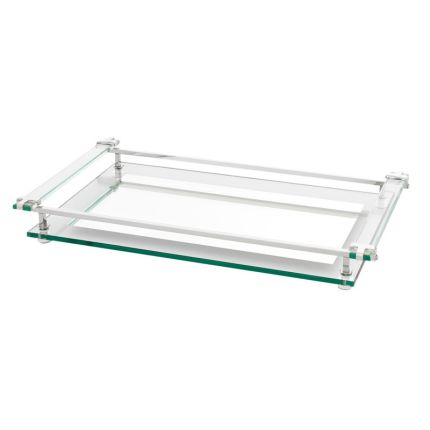 Versatile clear glass serving tray